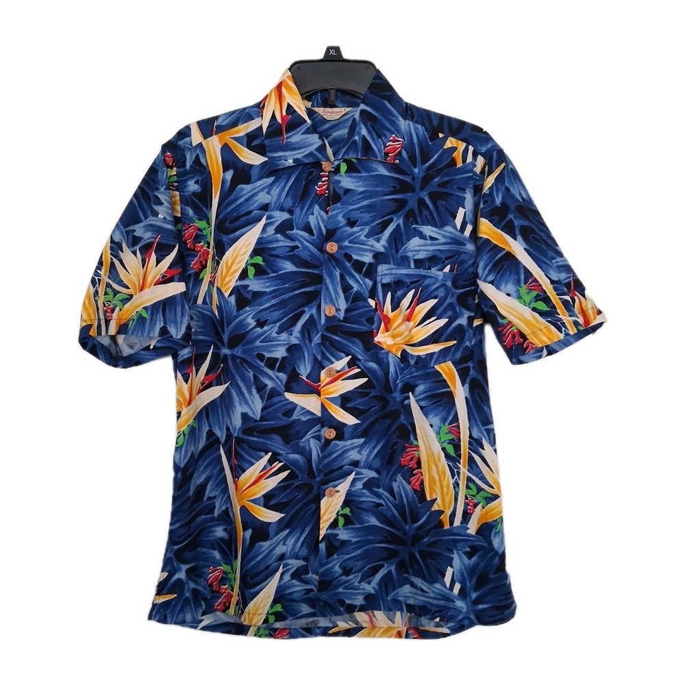 Vintage Kamehameha Men's Small Birds Of Paradise Hawaiian Aloha Shirt 60's  70's